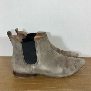 Madewell - Suede Ankle Boots Pointed Toe Tan Black - Women’s 6